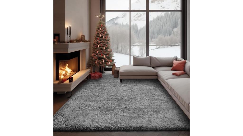 ophanie grey fluffy area rug 4x6 indoor floor rug