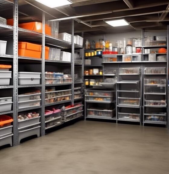 optimize basement storage with shelves