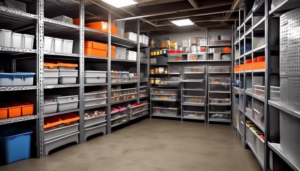 optimize basement storage with shelves