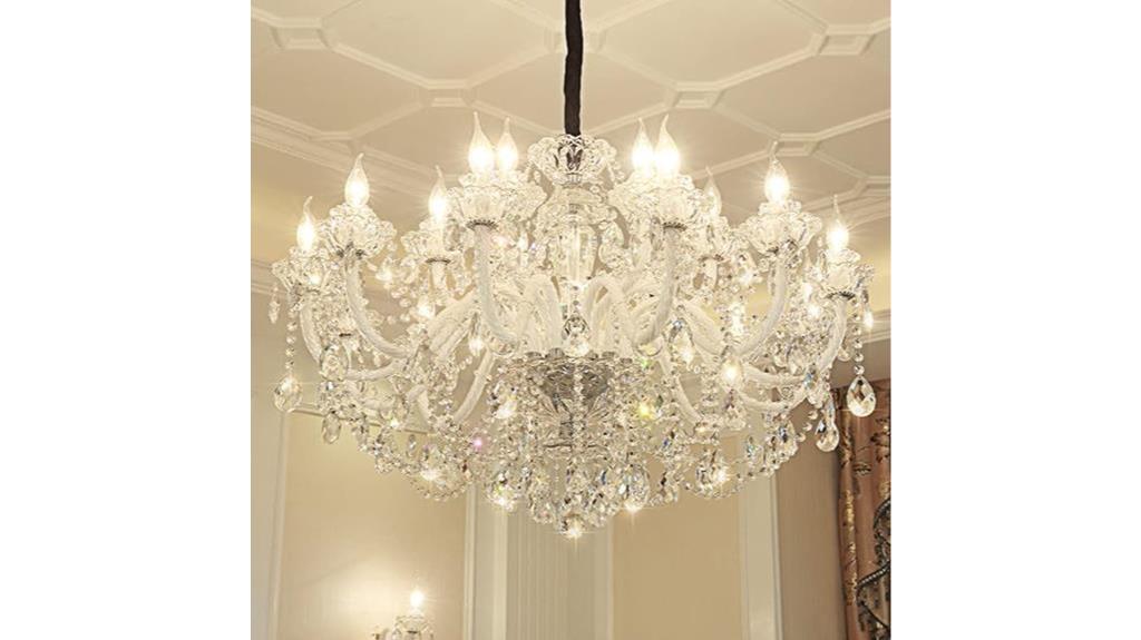 opulent crystal chandelier with 18 lights