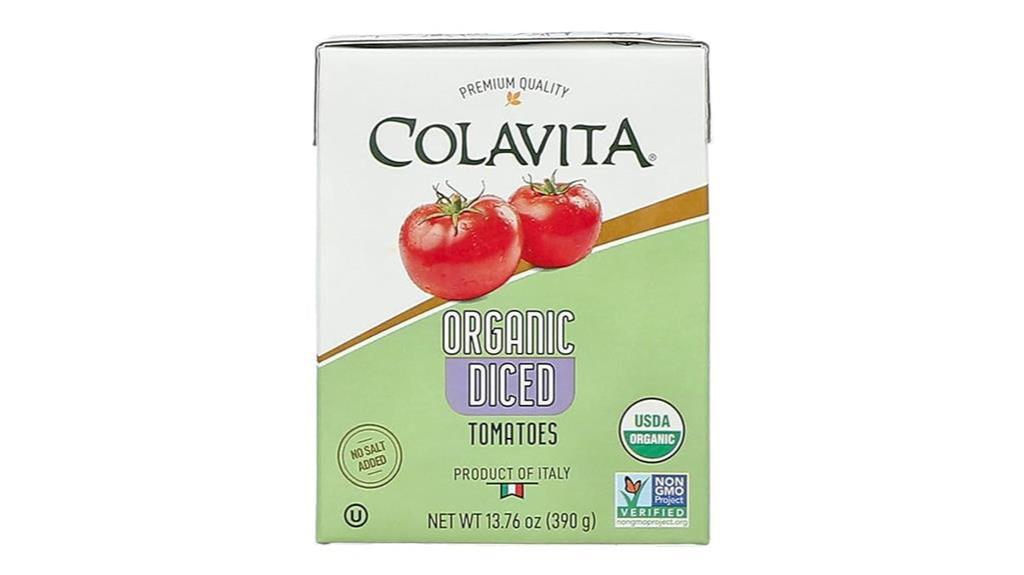 organic diced tomatoes in recart packaging