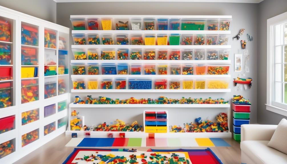 organizing legos for playroom