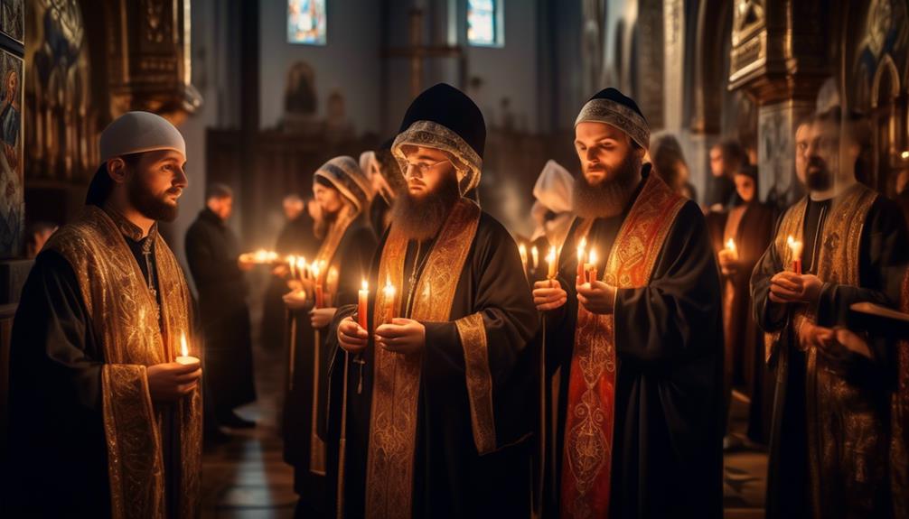 orthodox christians chant liturgically