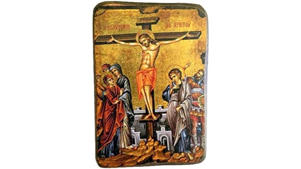 orthodox crucifixion icon on wood