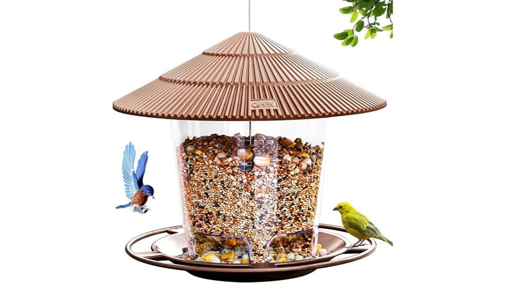 outdoor bird feeder brown