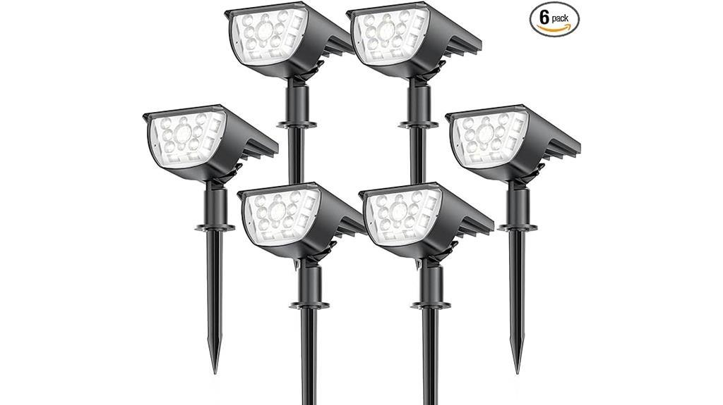 outdoor solar spotlights with 6 pack and 3 modes