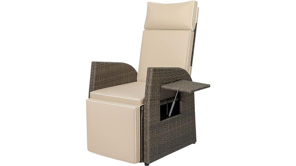 outdoor wicker recliner chair