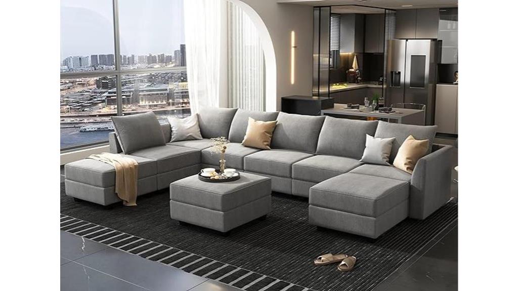 oversized grey sectional sofa