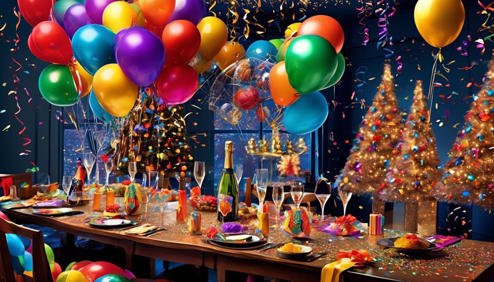 party countdown with decorations