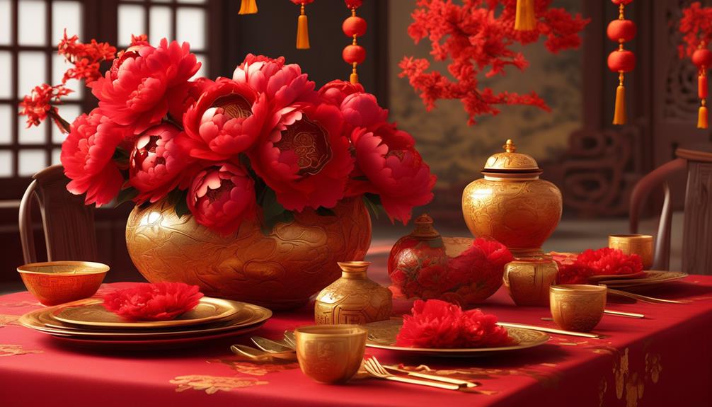 peonies in chinese new year