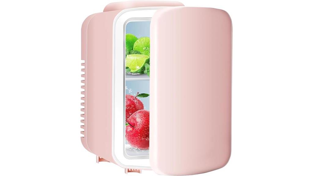 pink portable mini fridge