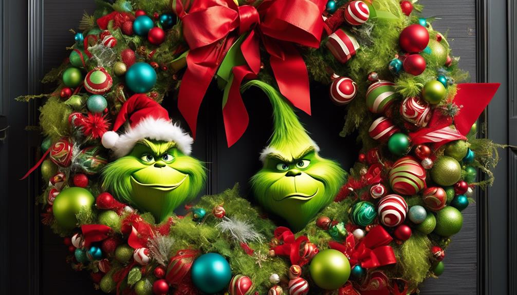 playful grinch themed holiday decoration