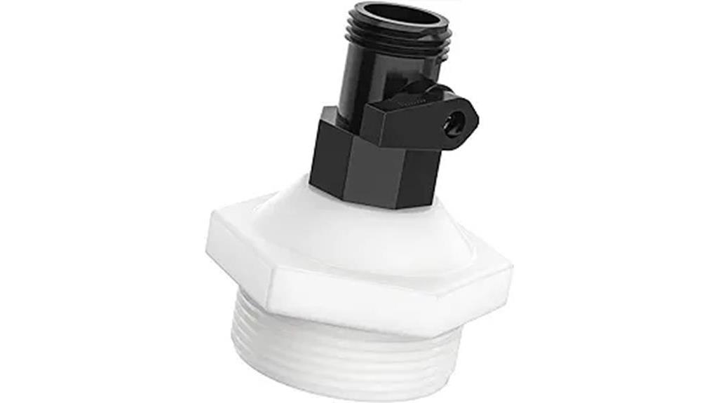 pool drain adapter with valve