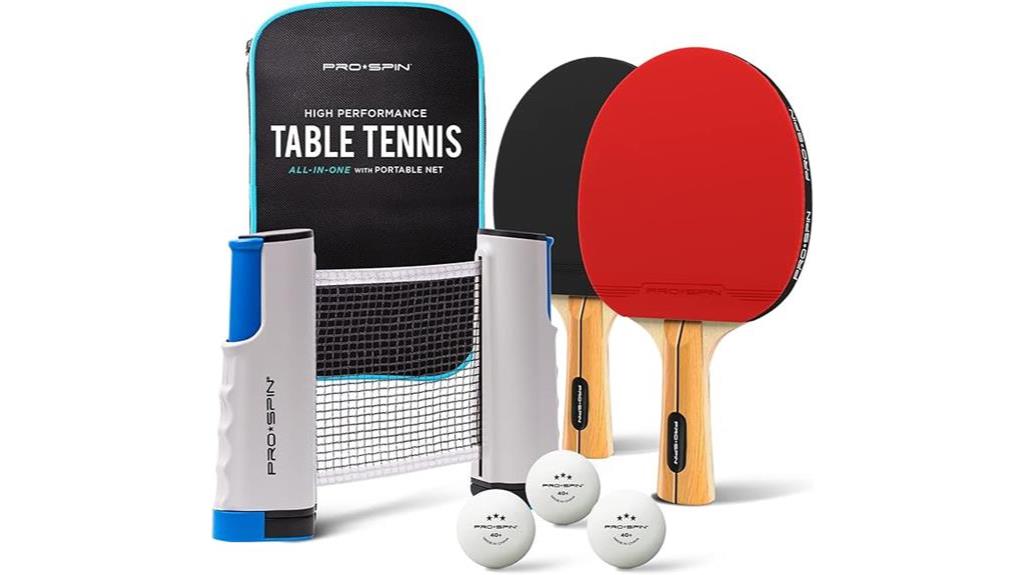 portable ping pong paddle set