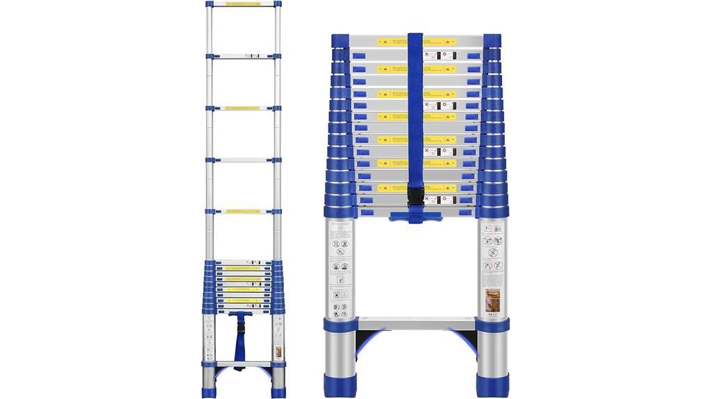 portable telescoping aluminum ladder