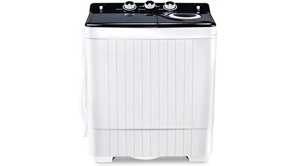 portable washing machine 26lbs capacity black and white