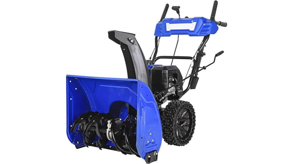 powerful snow blower with electric start and led light