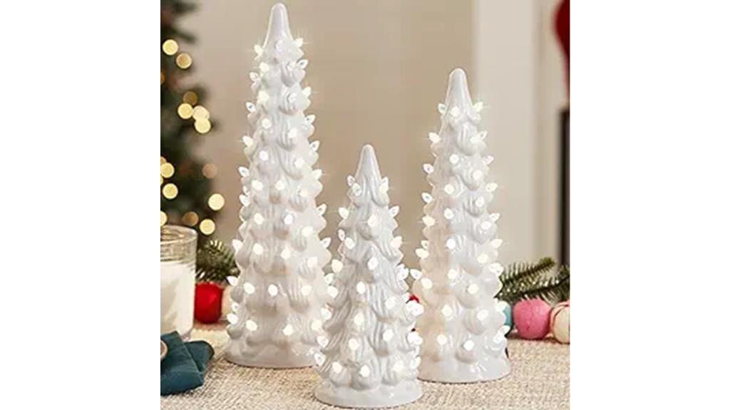 pre lit ceramic christmas trees