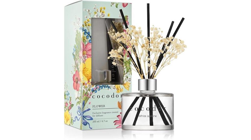 preserved white jasmine reed diffuser
