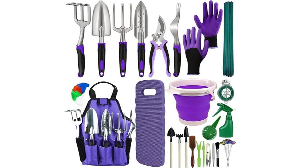 purple 105 piece garden tool set