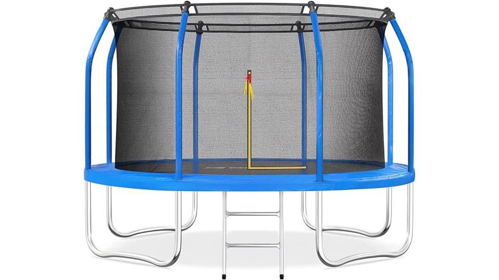 recreational trampoline with enclosure