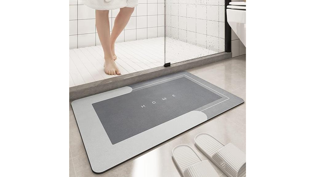 rectangle light gray bath mat