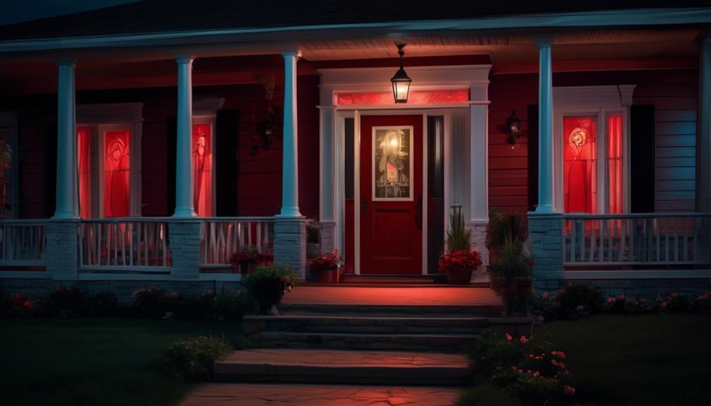 red porch light installation