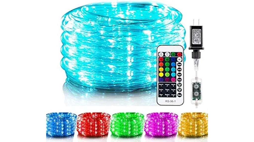 remote controlled color changing rope lights