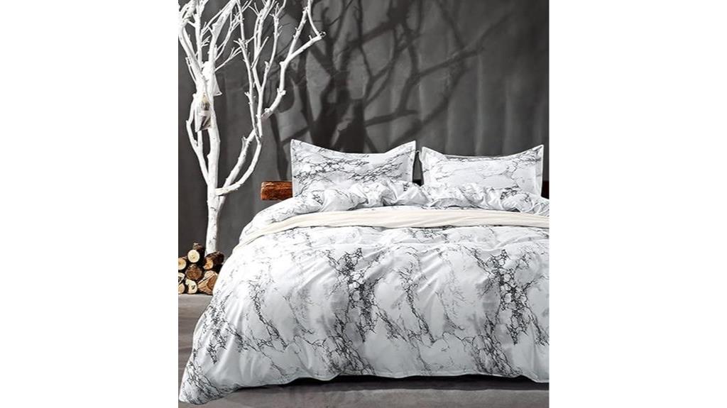 reversible marble print comforter