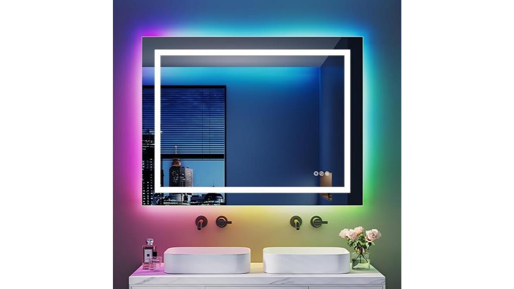 rgb led bathroom mirror