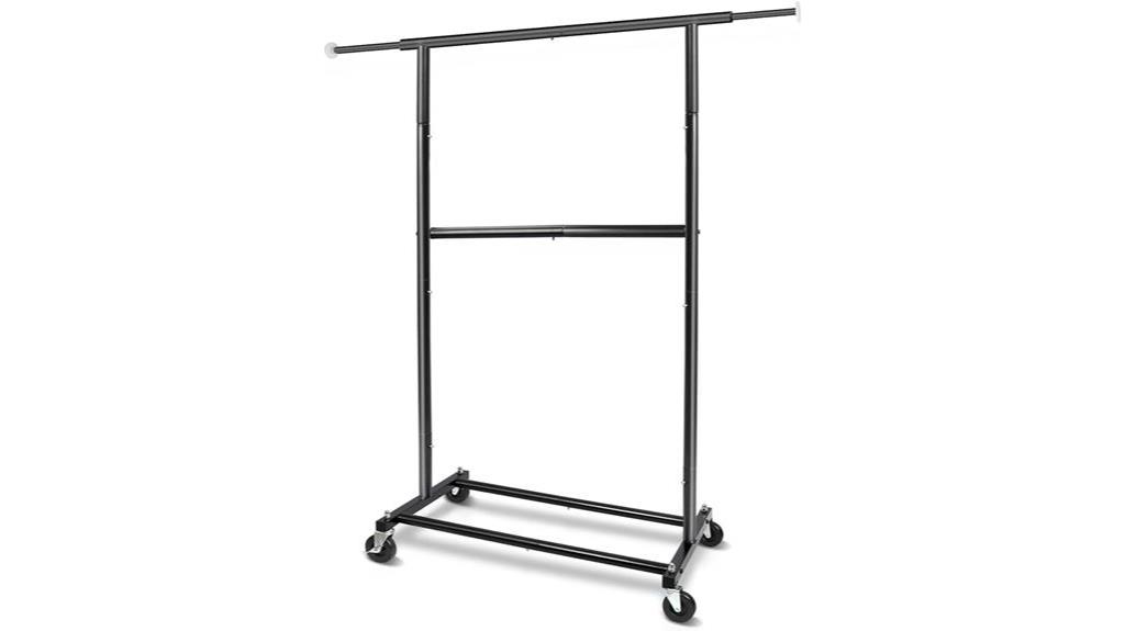 rolling clothing rack with lockable wheels