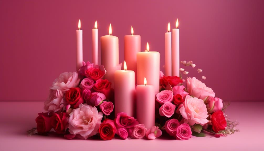 romantic candle arrangement for valentine s day