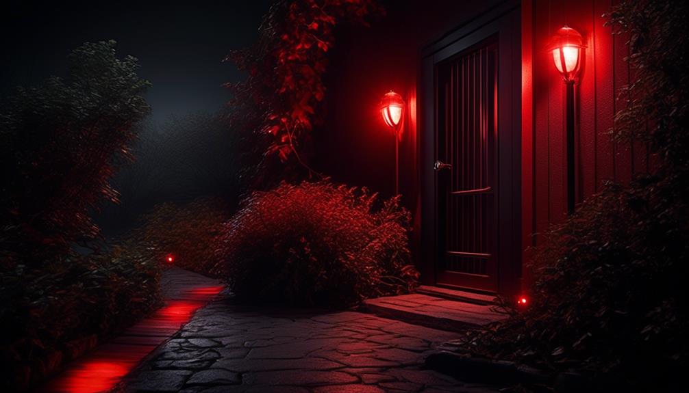 safety with red outdoor lights