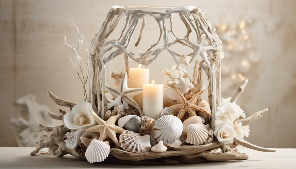 seashell themed table decorations