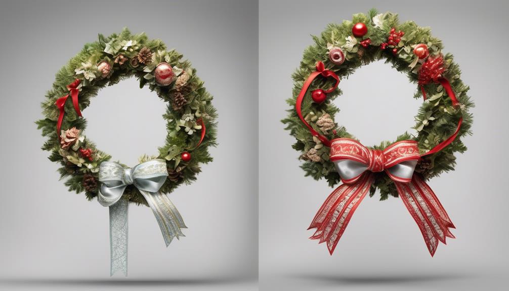 seasonal wreath ribbon adjustment
