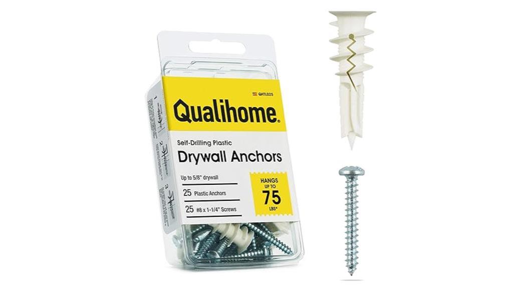 self drilling plastic anchors for drywall
