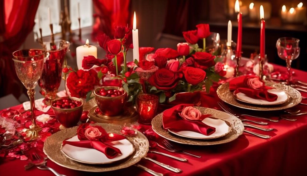 setting up a romantic table