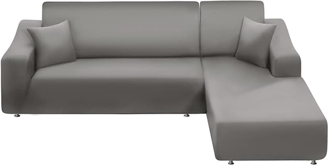silver grey sofa cover