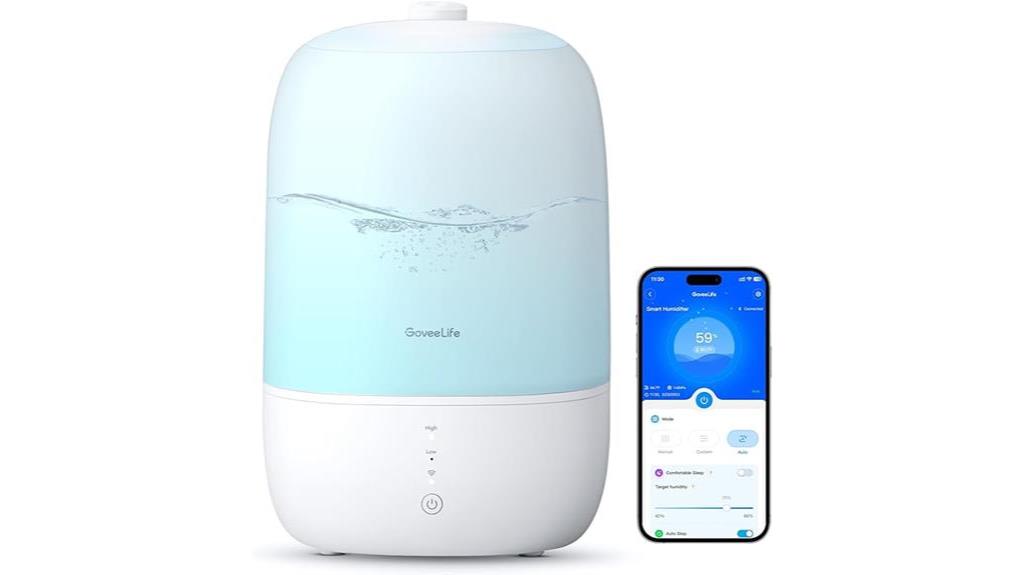 smart humidifier with essential oil diffuser