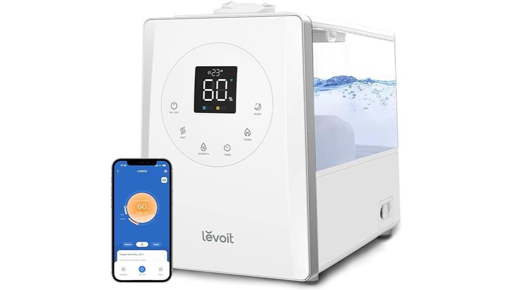 smart mist humidifier with 6l capacity