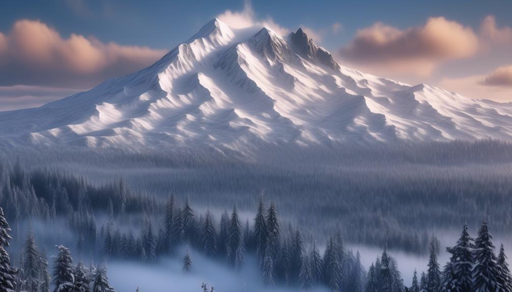 snow capped towering mountain range