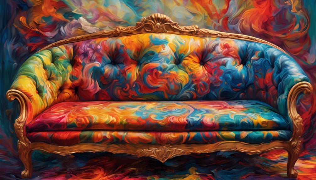 sofa painted with brush
