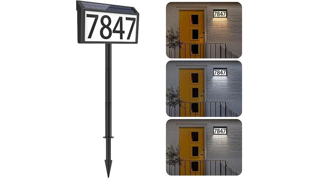 solar powered address sign with house numbers