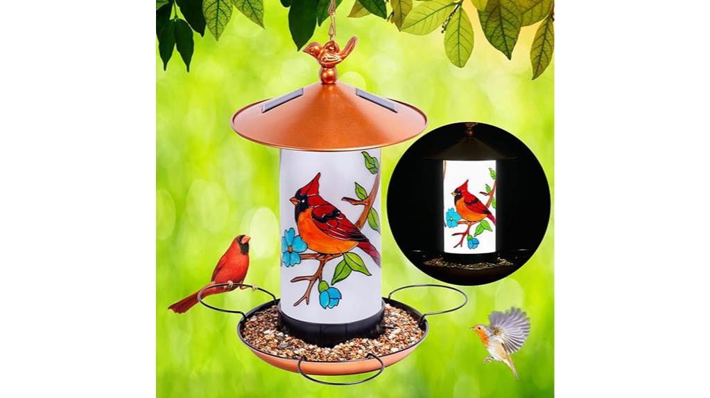 solar powered bird feeder lantern