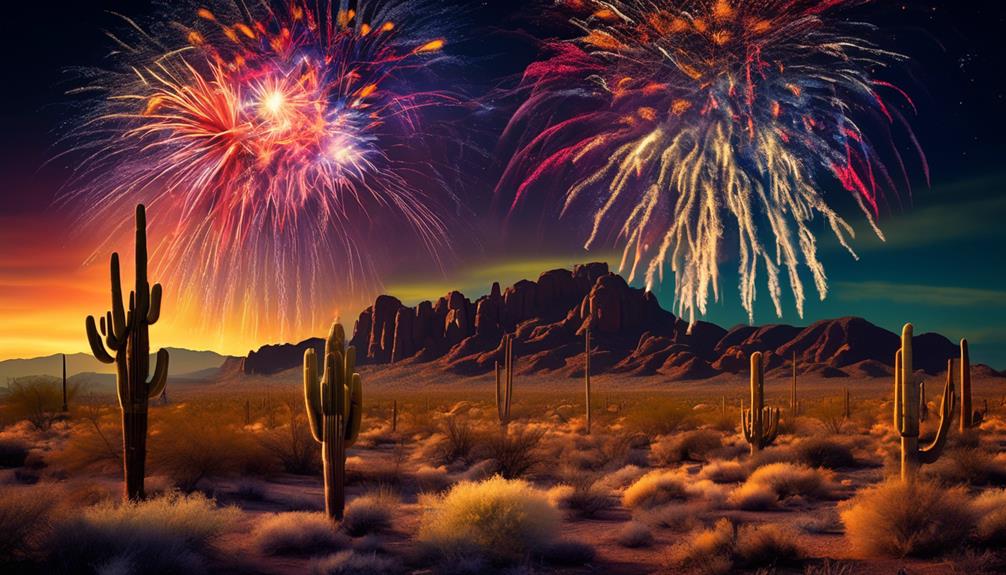 spectacular desert fireworks display