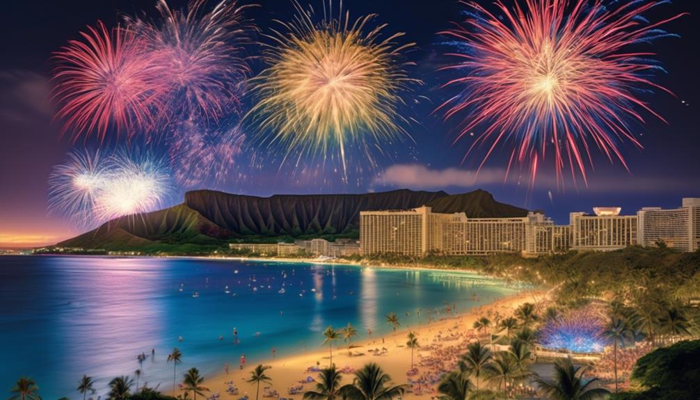 spectacular fireworks display in hawaii