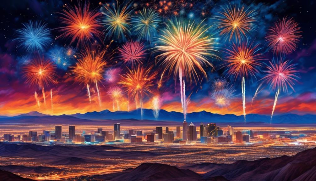 spectacular fireworks lighting up