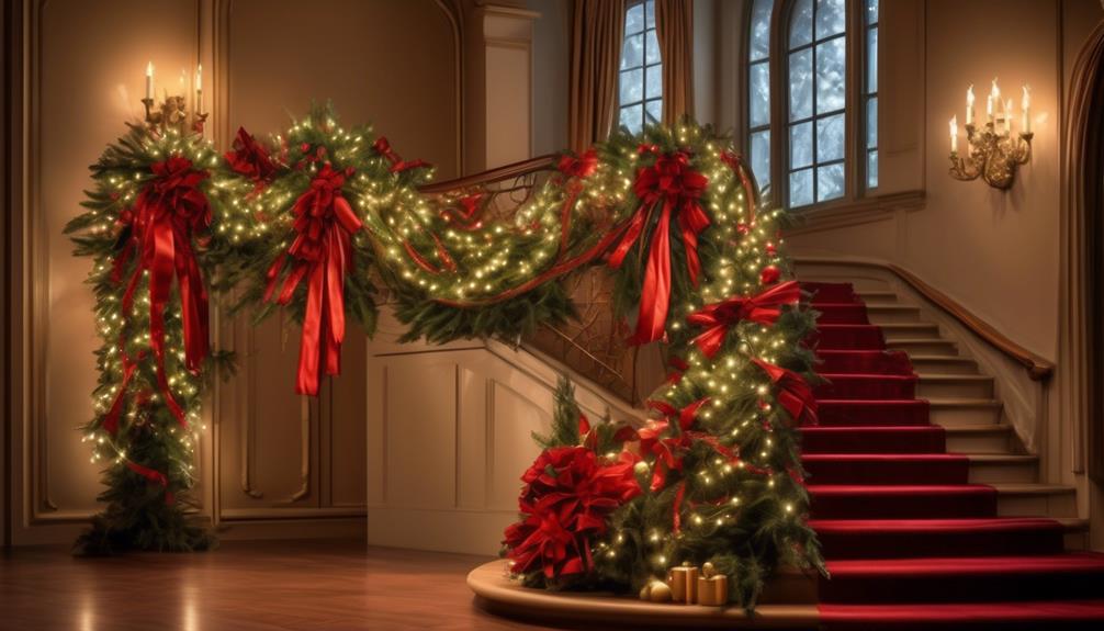 staircase adorned with garland