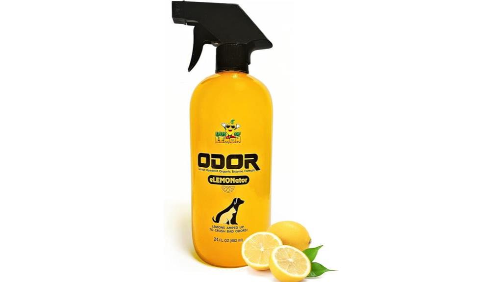 strong lemon scent eliminates pet odors in home