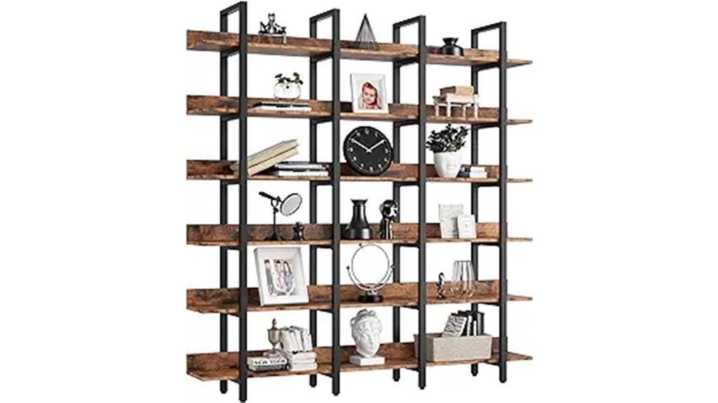 sturdy 6 tier bookcase with back fence